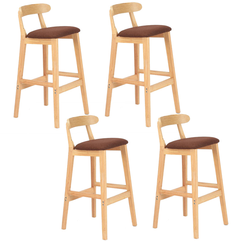 Modern Milk Tea Shop Footrest Stool Matte Finish Upholstered Bar Stools