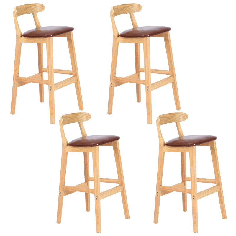 Modern Milk Tea Shop Footrest Stool Matte Finish Upholstered Bar Stools