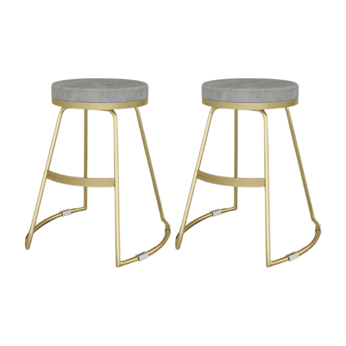 Glam Metal Barstool Fabric Counter Stool with Gold Base in Matte Finish