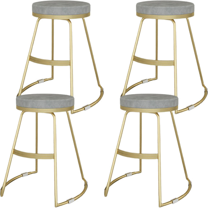 Glam Metal Barstool Fabric Counter Stool with Gold Base in Matte Finish