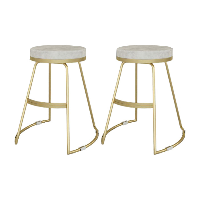 Glam Metal Barstool Fabric Counter Stool with Gold Base in Matte Finish