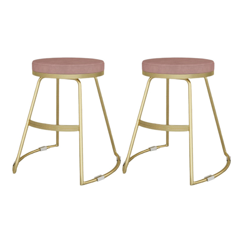 Glam Metal Barstool Fabric Counter Stool with Gold Base in Matte Finish