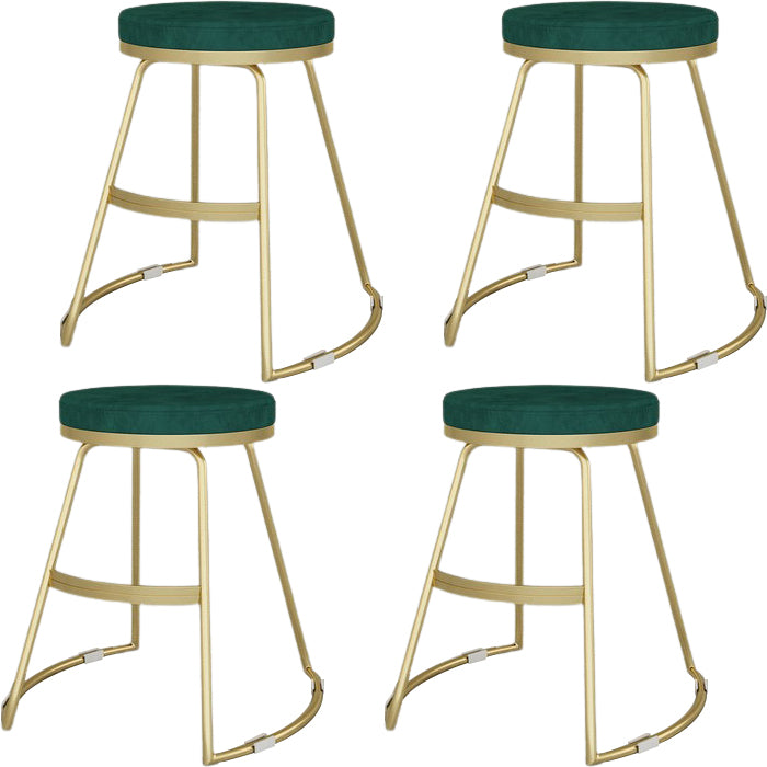 Glam Metal Barstool Fabric Counter Stool with Gold Base in Matte Finish