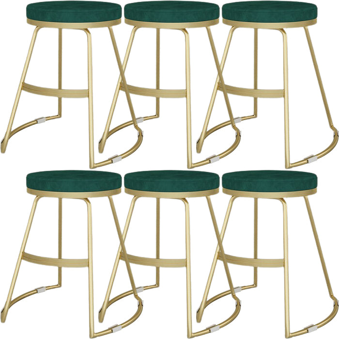 Glam Metal Barstool Fabric Counter Stool with Gold Base in Matte Finish