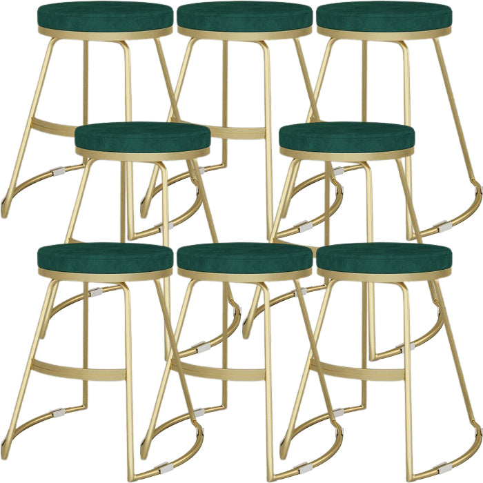 Glam Metal Barstool Fabric Counter Stool with Gold Base in Matte Finish