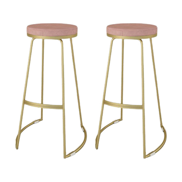 Glam Metal Barstool Fabric Counter Stool with Gold Base in Matte Finish
