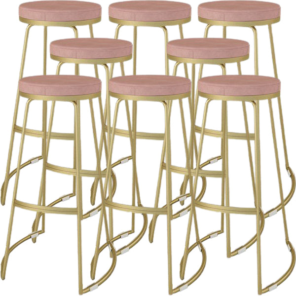 Glam Metal Barstool Fabric Counter Stool with Gold Base in Matte Finish