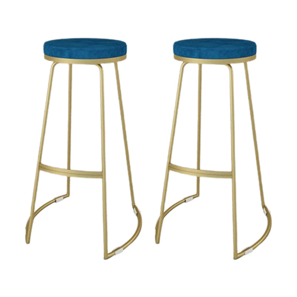 Glam Metal Barstool Fabric Counter Stool with Gold Base in Matte Finish