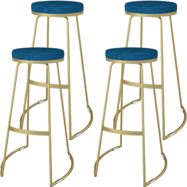 Glam Metal Barstool Fabric Counter Stool with Gold Base in Matte Finish