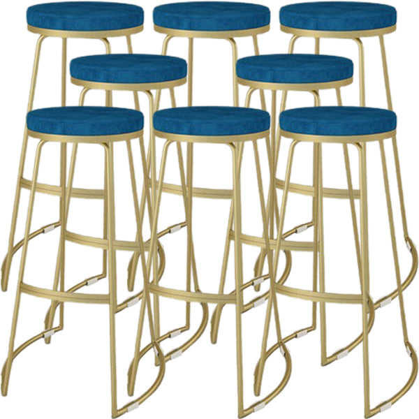 Glam Metal Barstool Fabric Counter Stool with Gold Base in Matte Finish