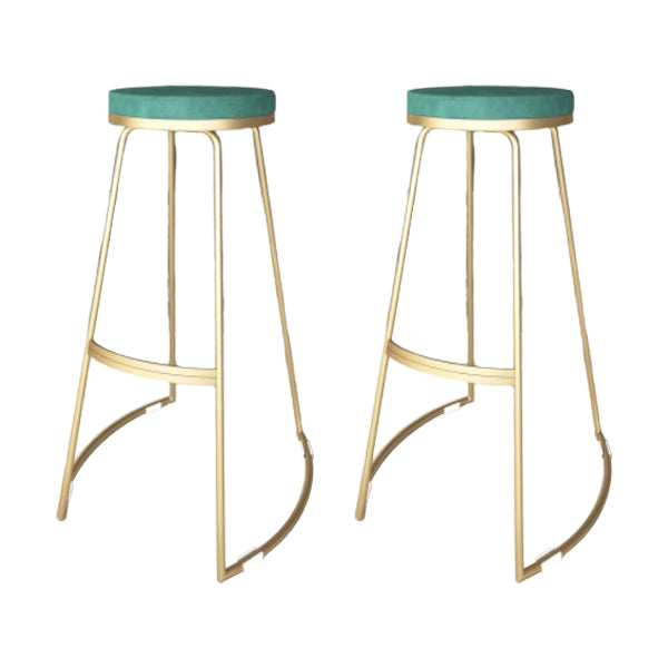 Glam Metal Barstool Fabric Counter Stool with Gold Base in Matte Finish