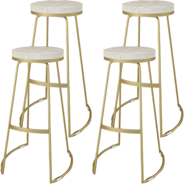 Glam Metal Barstool Fabric Counter Stool with Gold Base in Matte Finish