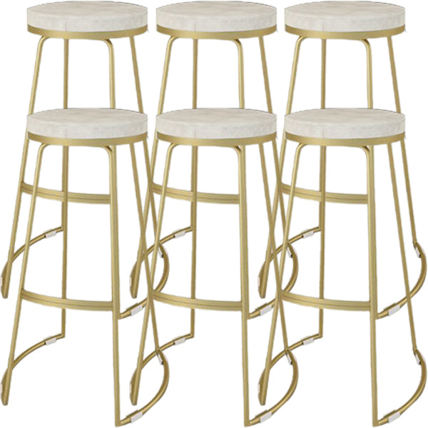 Glam Metal Barstool Fabric Counter Stool with Gold Base in Matte Finish
