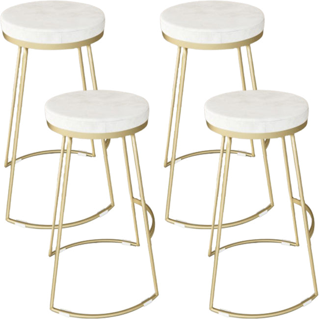 Glam Metal Barstool Fabric Counter Stool with Gold Base in Matte Finish