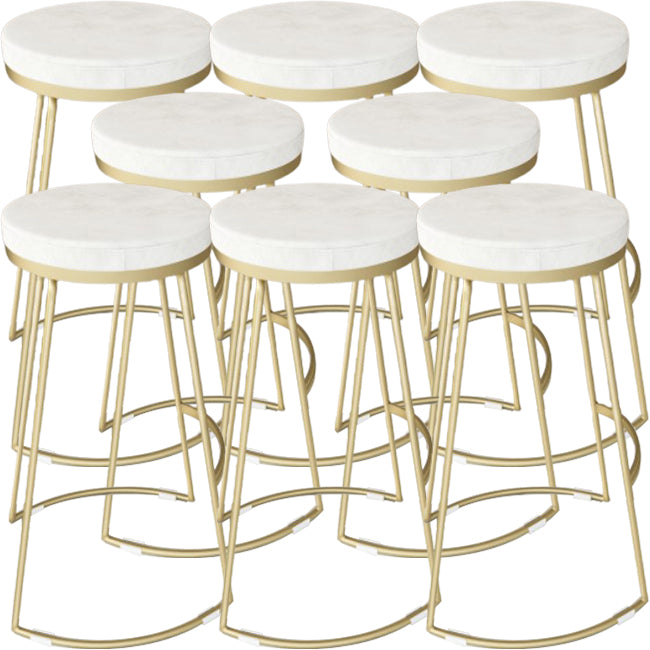 Glam Metal Barstool Fabric Counter Stool with Gold Base in Matte Finish