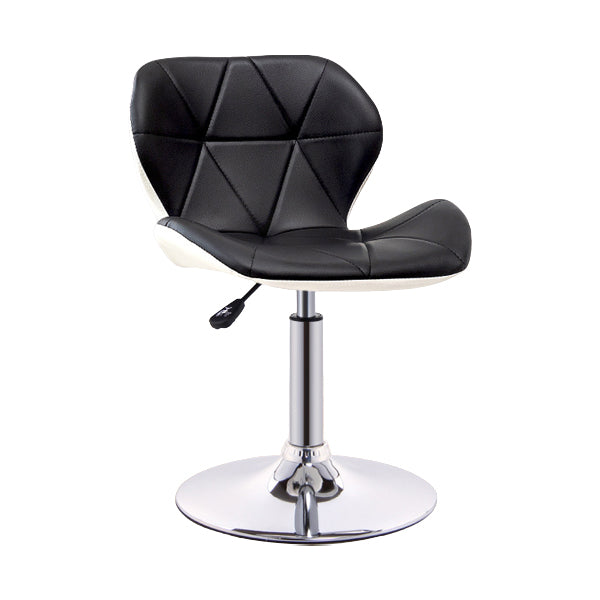 Scandinavian Metal Barstool Low Back PU Leather Furniture in Matte Finish for Indoor