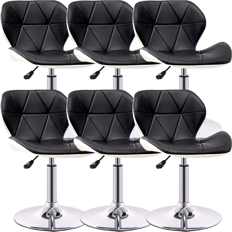 Scandinavian Metal Barstool Low Back PU Leather Furniture in Matte Finish for Indoor