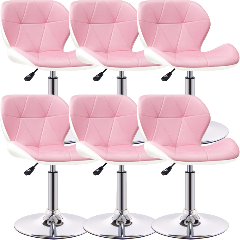 Scandinavian Metal Barstool Low Back PU Leather Furniture in Matte Finish for Indoor