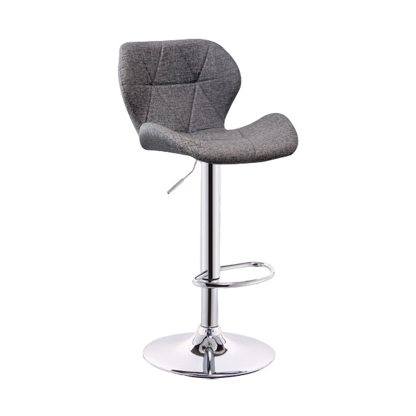 Scandinavian Metal Barstool Low Back PU Leather Furniture in Matte Finish for Indoor