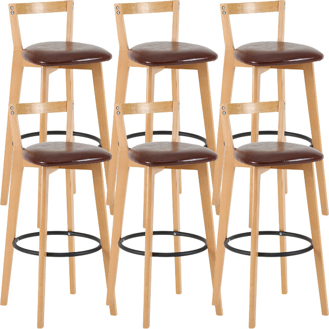 Scandinavian Wood Counter Stool Kitchen Furniture in Matte Finish