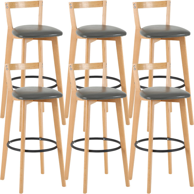 Scandinavian Wood Counter Stool Kitchen Furniture in Matte Finish