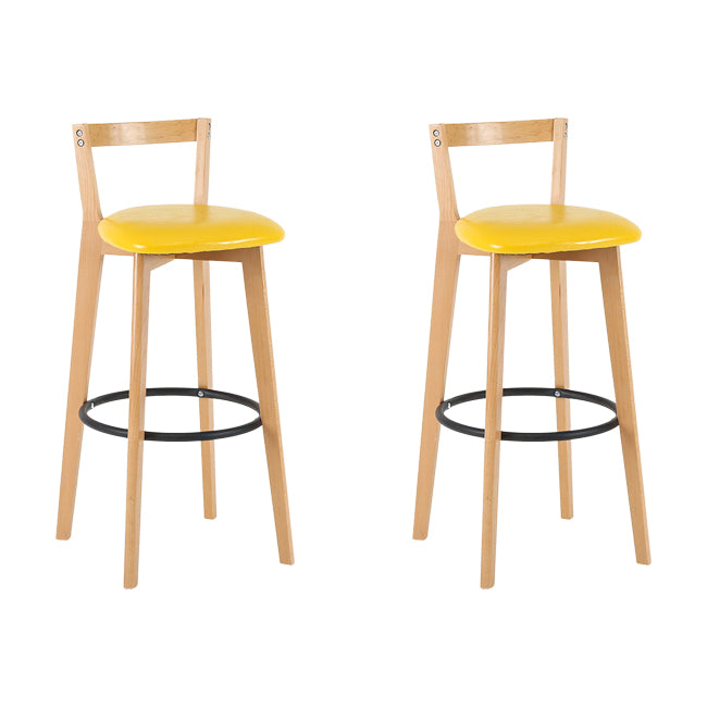 Scandinavian Wood Counter Stool Kitchen Furniture in Matte Finish