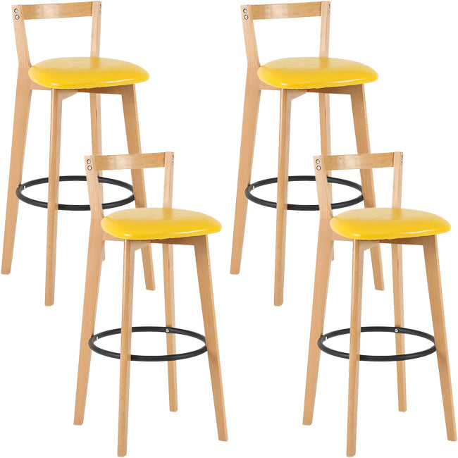 Scandinavian Wood Counter Stool Kitchen Furniture in Matte Finish