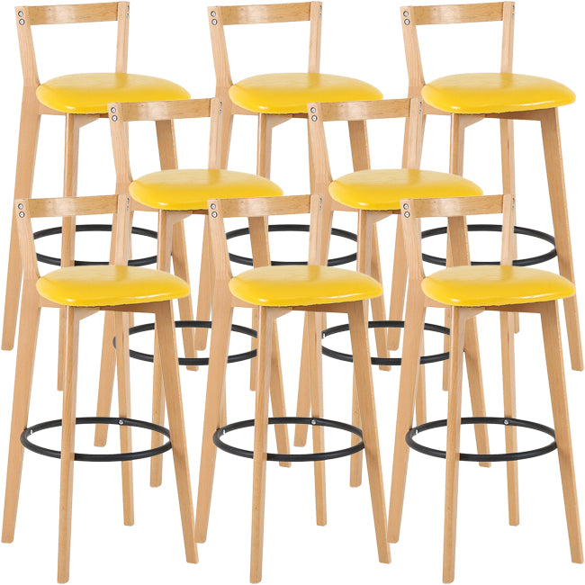 Scandinavian Wood Counter Stool Kitchen Furniture in Matte Finish