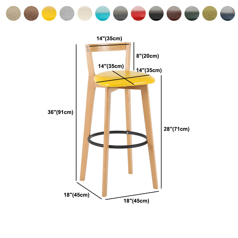 Scandinavian Wood Counter Stool Kitchen Furniture in Matte Finish