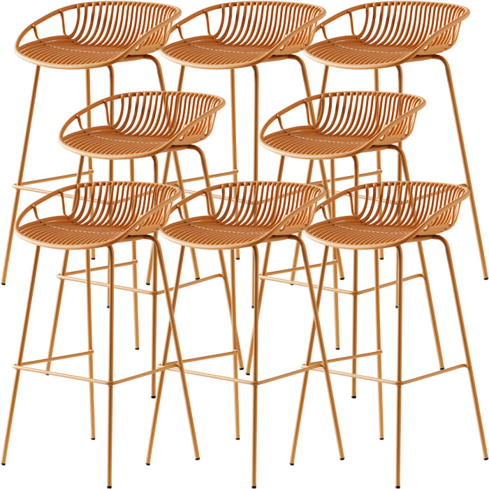 Industrial Metal Stool Metal Low Back Counter Stool in Matte Finish for Kitchen