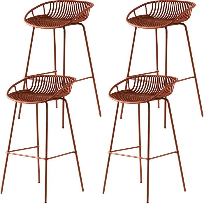 Industrial Metal Stool Metal Low Back Counter Stool in Matte Finish for Kitchen