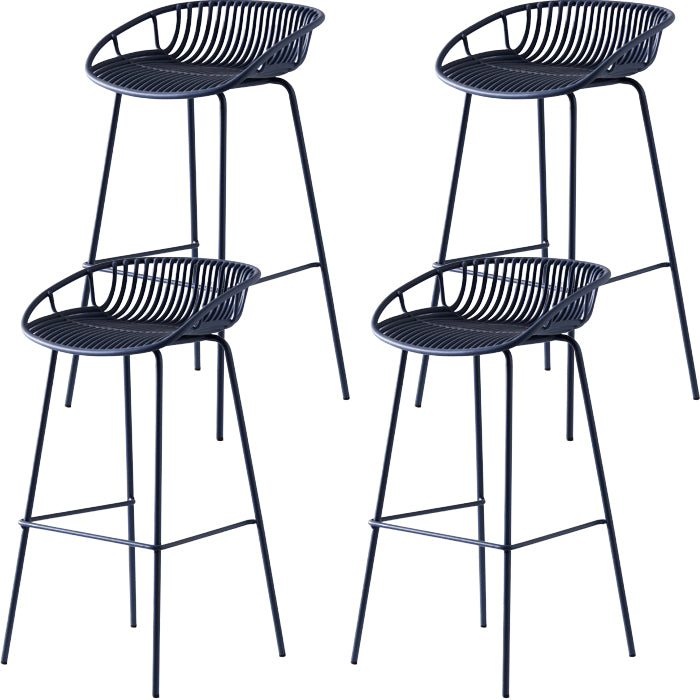 Industrial Metal Stool Metal Low Back Counter Stool in Matte Finish for Kitchen