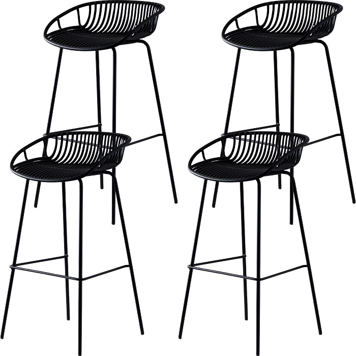Industrial Metal Stool Metal Low Back Counter Stool in Matte Finish for Kitchen