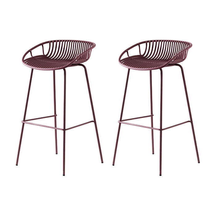 Industrial Metal Stool Metal Low Back Counter Stool in Matte Finish for Kitchen