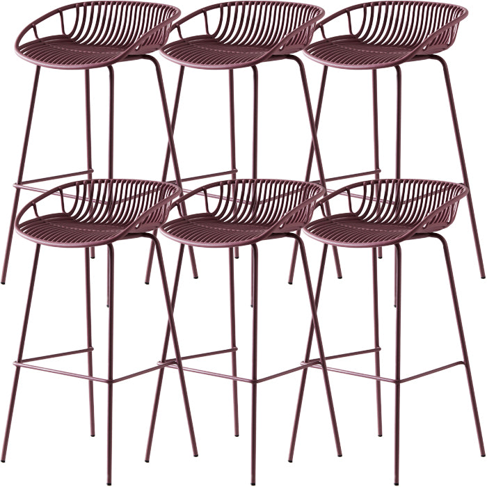 Industrial Metal Stool Metal Low Back Counter Stool in Matte Finish for Kitchen