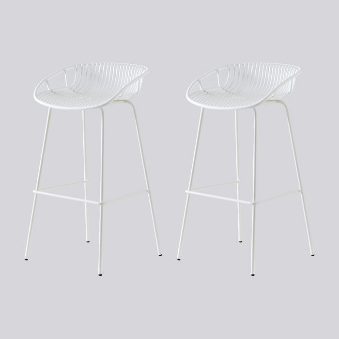 Industrial Metal Stool Metal Low Back Counter Stool in Matte Finish for Kitchen