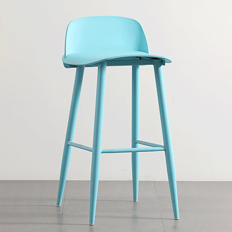 Scandinavian Plastic Barstool Plastic Furniture with Metal Legs in Matte Finish