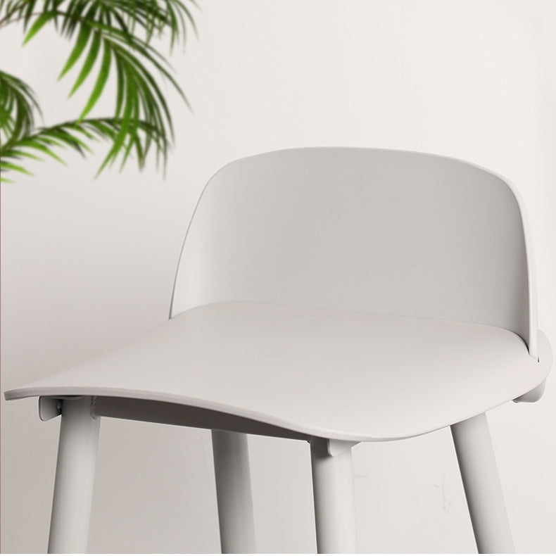 Scandinavian Plastic Barstool Plastic Furniture with Metal Legs in Matte Finish
