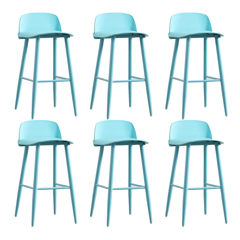 Scandinavian Plastic Barstool Plastic Furniture with Metal Legs in Matte Finish
