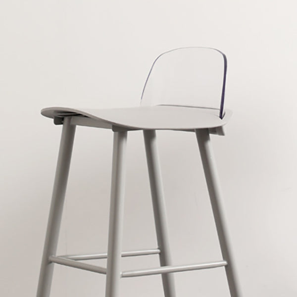 Scandinavian Plastic Barstool Plastic Furniture with Metal Legs in Matte Finish