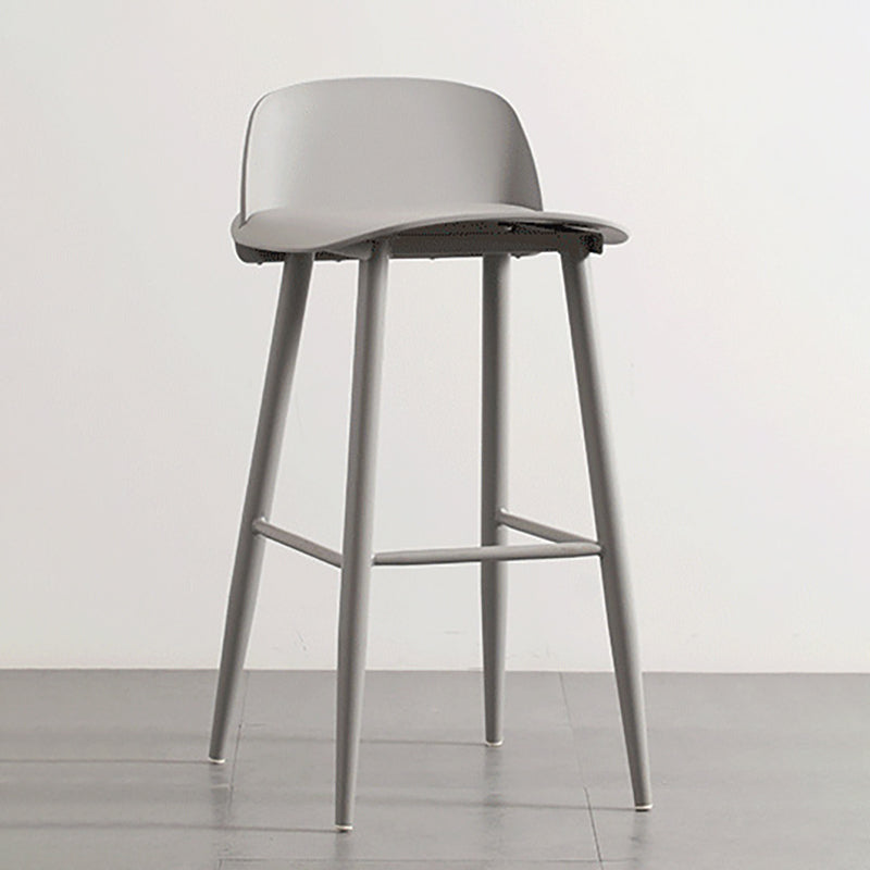 Scandinavian Plastic Barstool Plastic Furniture with Metal Legs in Matte Finish