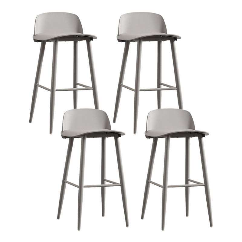 Scandinavian Plastic Barstool Plastic Furniture with Metal Legs in Matte Finish