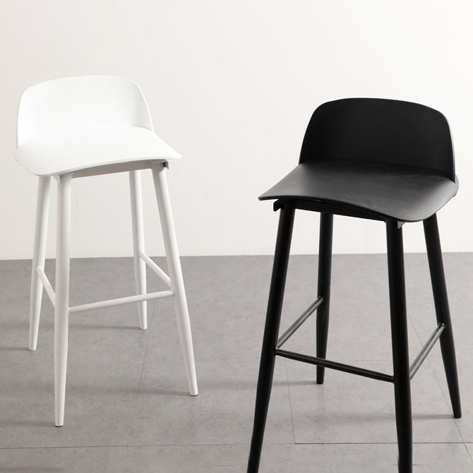 Scandinavian Plastic Barstool Plastic Furniture with Metal Legs in Matte Finish