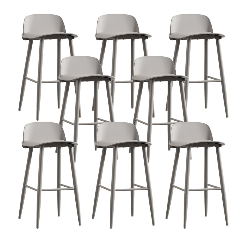 Scandinavian Plastic Barstool Plastic Furniture with Metal Legs in Matte Finish