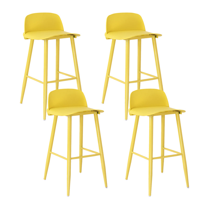 Scandinavian Plastic Barstool Plastic Furniture with Metal Legs in Matte Finish