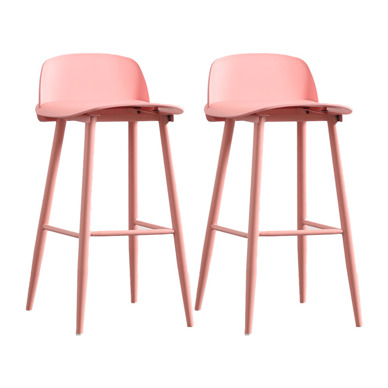 Scandinavian Plastic Barstool Plastic Furniture with Metal Legs in Matte Finish