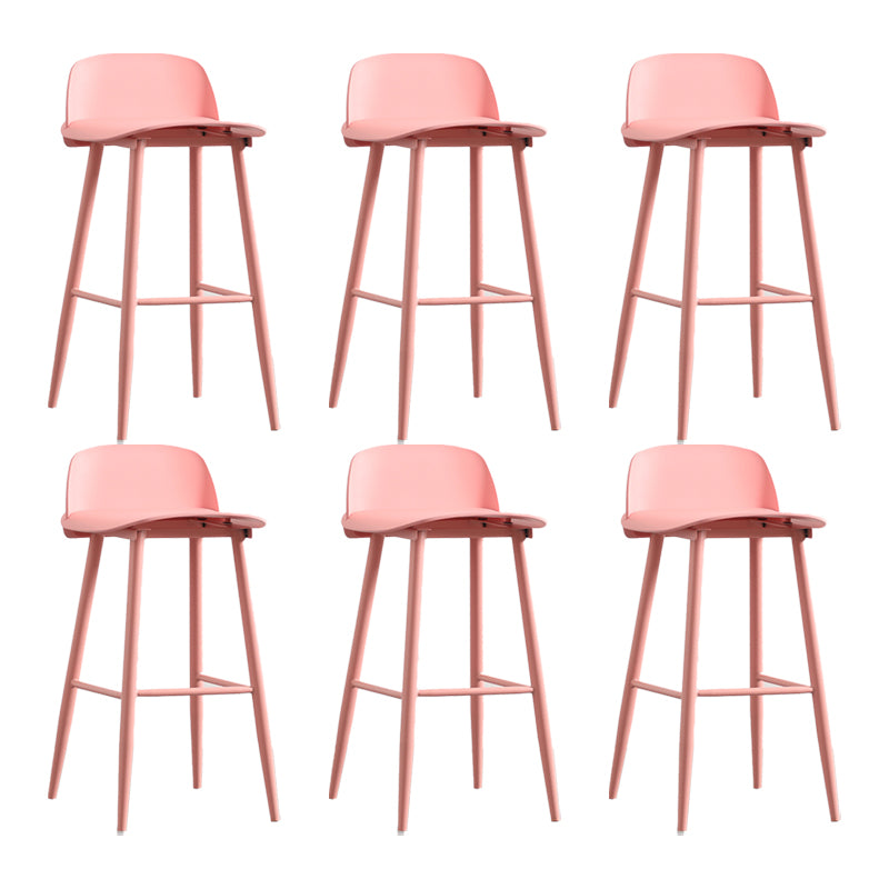 Scandinavian Plastic Barstool Plastic Furniture with Metal Legs in Matte Finish