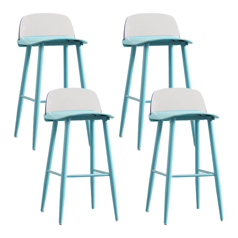 Scandinavian Plastic Barstool Plastic Furniture with Metal Legs in Matte Finish
