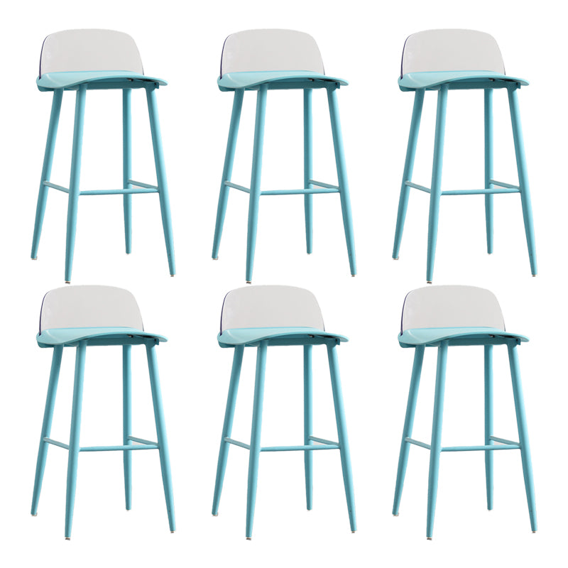 Scandinavian Plastic Barstool Plastic Furniture with Metal Legs in Matte Finish