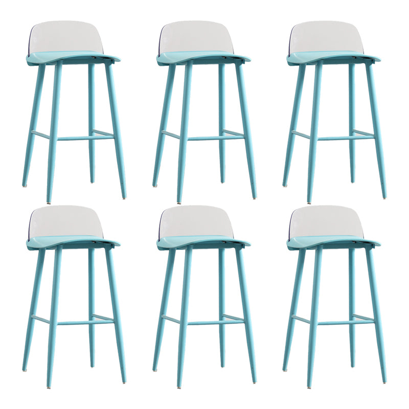 Scandinavian Plastic Barstool Plastic Furniture with Metal Legs in Matte Finish